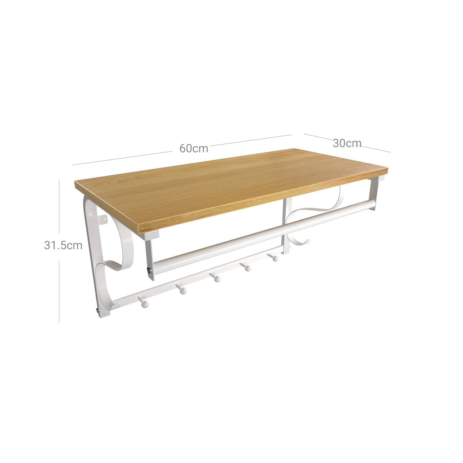 Wandgarderobe mit 5 Haken