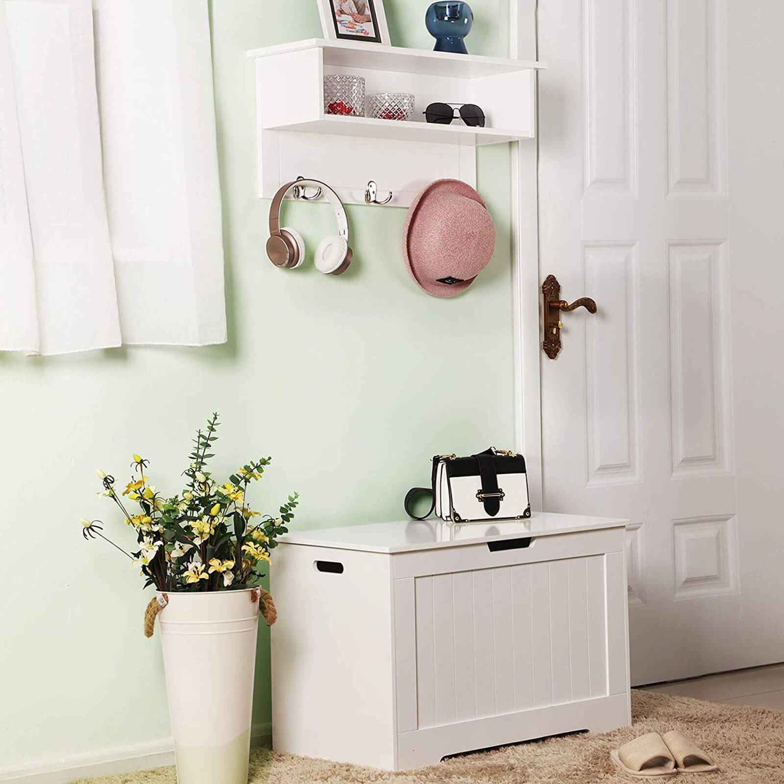 Wandgarderobe mit Fach Weiß