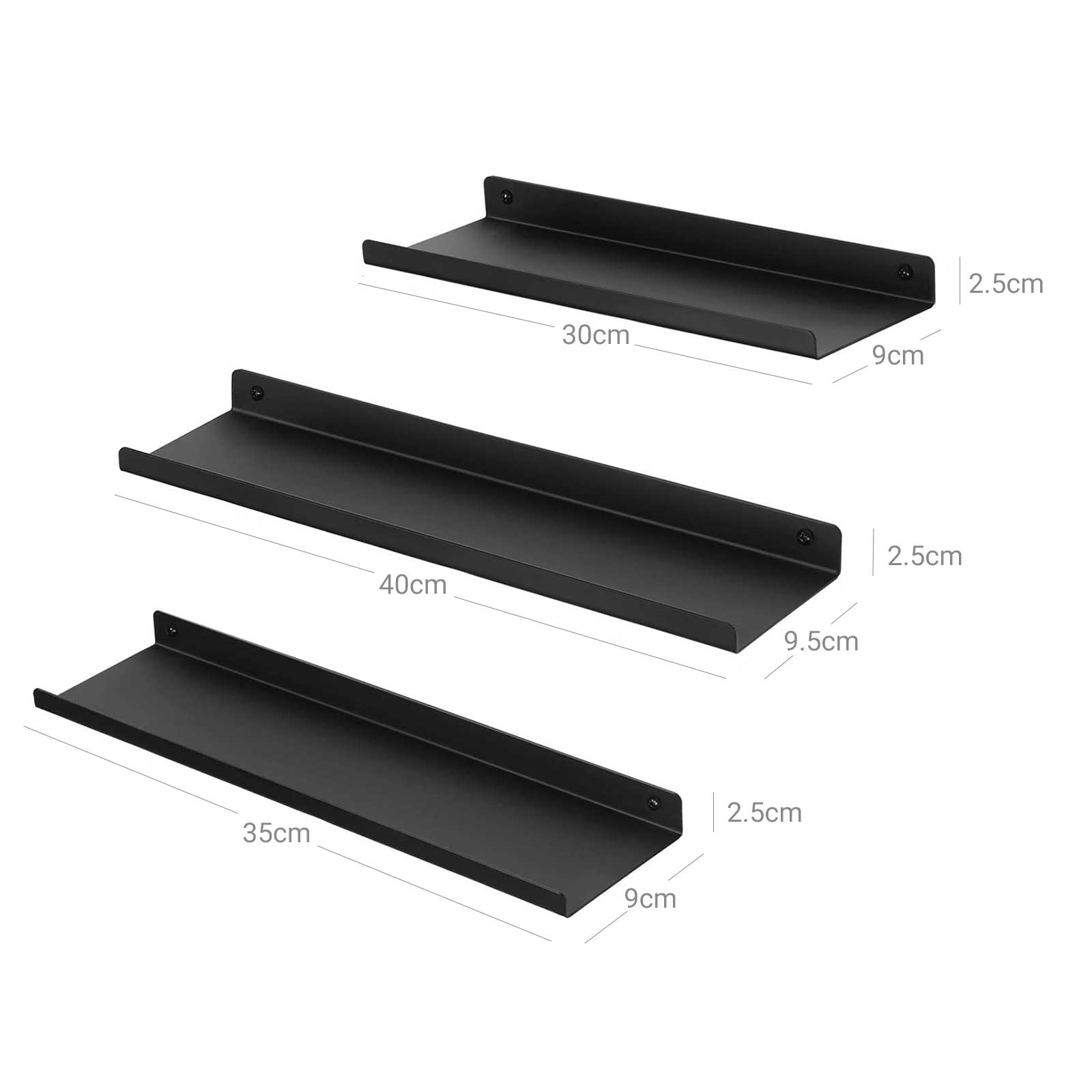 Wandregale aus Metall 3er Set