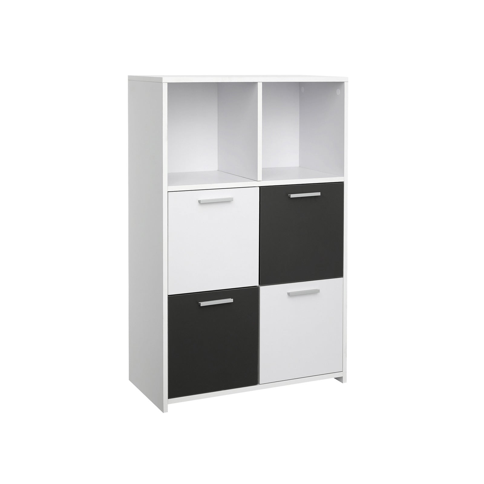 Moderner Bücherschrank Weiß-Grau