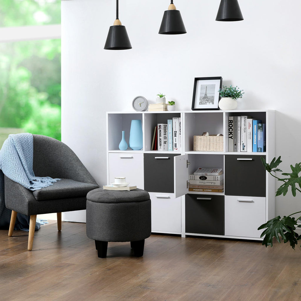 Moderner Bücherschrank Weiß-Grau
