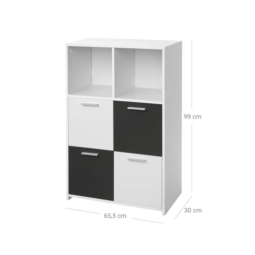 Moderner Bücherschrank Weiß-Grau