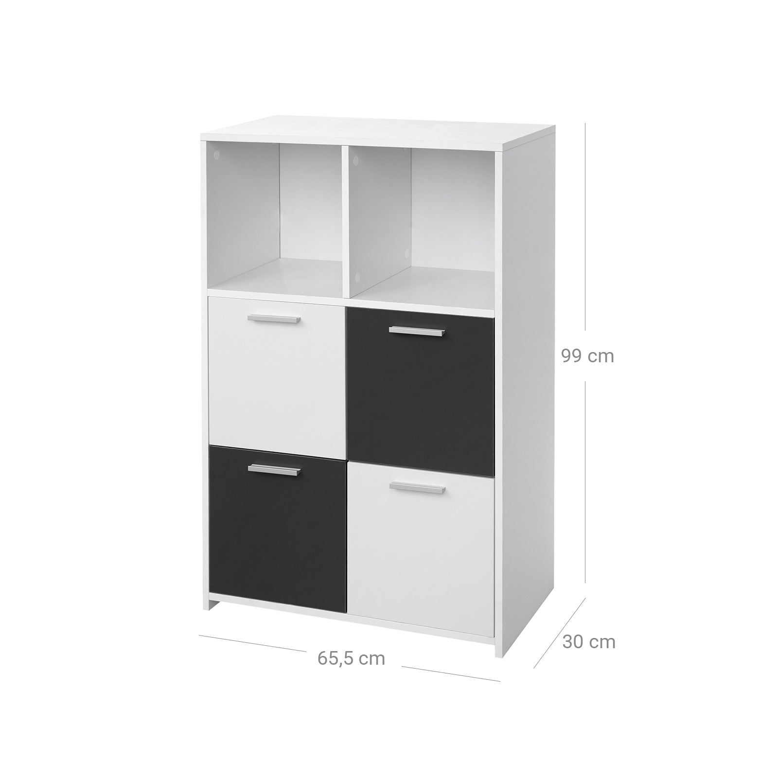 Moderner Bücherschrank Weiß-Grau