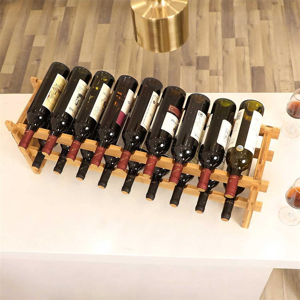 stapelbar Weinregal aus Bambus